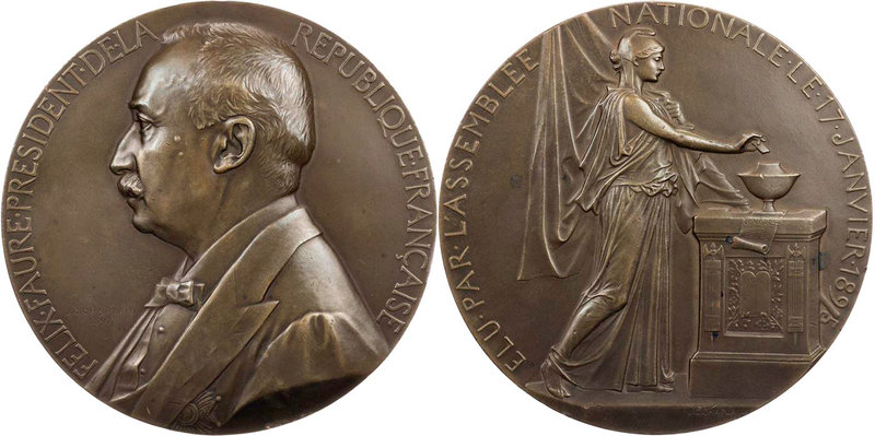 PERSONEN POLITIKER
Faure, Félix, 1841-1899. Bronzemedaille 1897 v. Jules-Clémen...