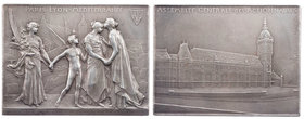 VERKEHRSWESEN EISENBAHNWESEN
Frankreich Silberplakette o. J. (1901) v. Louis Oscar Roty, bei Monnaie de Paris Vs.: PARIS . LYON . MEDITERRANEE, Lutet...