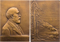 VERKEHRSWESEN EISENBAHNWESEN
Frankreich Bronzeplakette 1923 v. René Grégoire Auf Gaston Menier, Vs.: Büste im Anzug n. r., Rs.: 10 Zeilen Widmung übe...