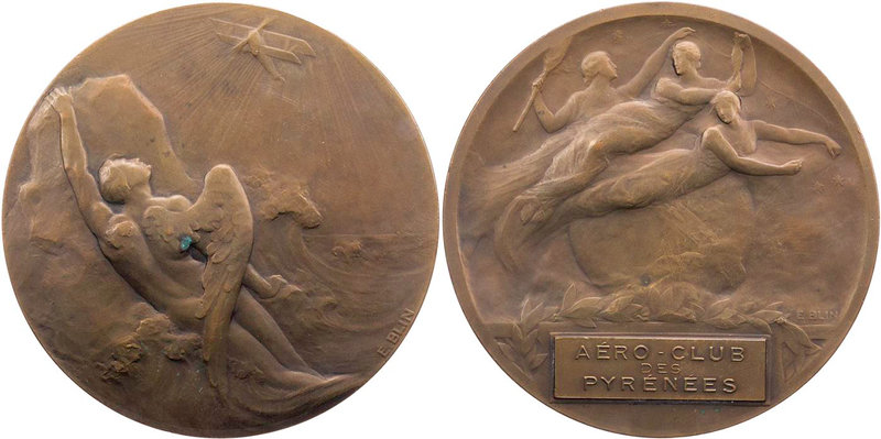 VERKEHRSWESEN LUFTFAHRT
Frankreich Bronzemedaille o. J. (1913) v. Édouard-Pierr...