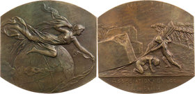 HANDWERK, BRANCHEN, BERUFE JOURNALISMUS
 Bronzeplakette 1911 v. Godefroid Devreese Auf die 25-Jahrfeier der Association Belge de la presse, Vs.: Tita...