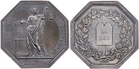 HANDWERK, BRANCHEN, BERUFE JURISPRUDENZ
 Achteckige Silbermedaille "1835" ohne Signatur, bei Monnaie des Paris Auf den Cours de cassation, Vs.: COUR ...