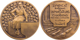 AUSBEUTE EUROPA
Frankreich Bronzemedaille o. J. (vor 1952) v. Pierre-Victor Dautel, bei Arthus Bertrand, Paris Prämie des National-Syndikats der Kohl...