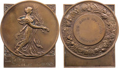 FAUNA KATZEN
 Bronzeplakette o. J. (vor 1933) ohne Signatur Prämie der kgl. Gesellschaft der Freunde der Katze, Antwerpen, anlässlich der Katzen-Auss...