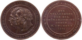 MÜNZ- UND GELDWESEN PRÄGETECHNIK
Prägeapparate und -maschinen Bronzemedaille 1876 v. Hermann Wittig Vs.: Köpfe von Diedrich und Heinrich Uhlhorn gest...