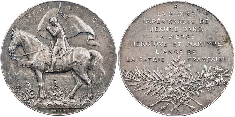 RELIGION HEILIGE / SELIGE
Jeanne d'Arc Silbermedaille o. J. (1895-1899) v. Loui...