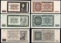 Czechoslovakia Lot of 3 Banknotes
500 1000 Korun 1942 & 5000 Korun 1944; Specimens; AUNC/UNC