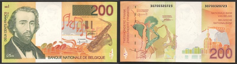 Belgium 200 Francs 1995 RARE!
P# 148; № 30700320723; UNC-; "Adolphe Sax"; RARE!...