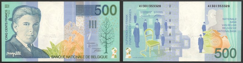 Belgium 500 Francs 1998 RARE!
P# 149; № 41301353328; UNC; "Rene Magritte"; RARE...