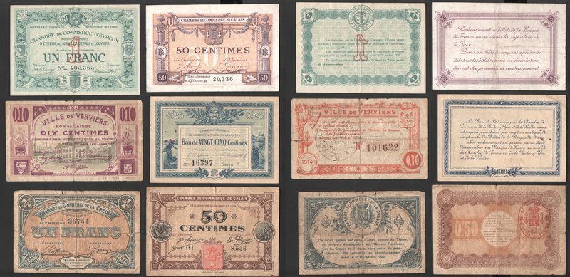 France Lot of 15 Banknotes 1914 - 1926
All notes are different