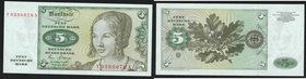 Germany Federal Republic 5 Mark 1980 Replacement Note
#Y0386078A; P# 30b; UNC