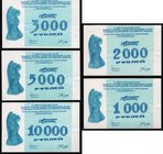Russia Lot 5 Pieces 1000-10000 Roubles 1995 Caucasian Refugee Booms
Private Edition
