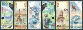 Russia Lot of 3 Banknotes 100 Roubles 2014 - 2018 Commemorative
UNC