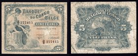 Belgian Congo 5 Francs 1949
P# 13B; F