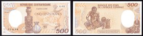 Central African Republic 500 Francs 1987
P# 14c; UNC