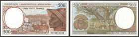 Central African States 500 Francs 1999
P# 301; UNC