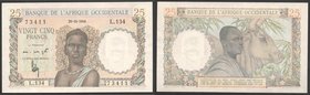 French West Africa 25 Francs 1954 AUNC
P# 38; № 73411