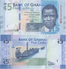 Ghana 5 Cedis 2017
P# 38(f); 149x74mm; UNC