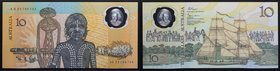 Australia 10 Dollars 1988 Commemorative RARE!
P# 49b; № AB 22760725; UNC; Prefix AB; Without date; "Worlds 1st Polymer Banknote"; RARE!