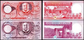Tonga Lot of 2 Banknotes 2 & 5 Paanga 1995
P# 32, 33; № C/4 037788 & № C/2 307228; UNC