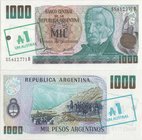 Argentina 1 Austral 1985 for 1000 Pesos 1983-1985
P# 320; 154x76mm; UNC