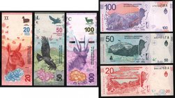 Argentina Lot of 3 Banknotes 20, 50 & 100 Pesos 2018 Prefix A
P# 361, 362, 363; UNC
