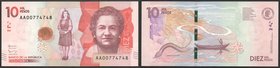 Colombia 10 Pesos 2018 Prefix AA
P# 460; № AA 00774748; UNC