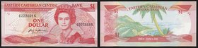 East Caribbean States 1 Dollar 1985 - 1988
#C223668K; P# 17k; aUNC