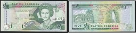East Caribbean States 5 Dollars 1993
#B251171G; P# 26a; UNC