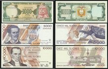 Ecuador Lot of 3 Banknotes
P# 125, 127, 128