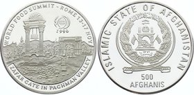 Afghanistan 500 Afghanis 1996
KM# 1028; Silver Proof; Mintage 2000; FAO - World Food Summit, Rome