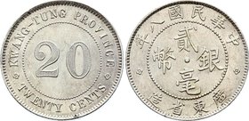 China - Kwangtung 20 Cents 1919 (8)
Y# 423; Silver; UNC