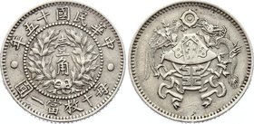 China 1 Jiao 1926 (15)
Y# 334; Silver 2.60g; XF