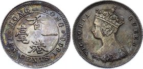 Hong Kong 10 Cents 1866
KM# 6; Silver; Victoria; XF Nice Patina