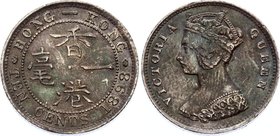 Hong Kong 10 Cents 1898
KM# 6; Silver; Victoria; UNC Nice Patina