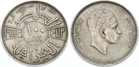 Iraq 100 Fils 1953 AH 1372
KM# 115; Silver; Faisal II; VF+