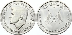 United Arab Emirates Sharjah 5 Rupees 1964
X# 1; Silver; Mintage 33,000; J. F. Kennedy; without "PROOF"; Saqr III; UNC