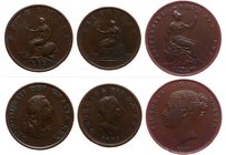 Great Britain Lot of 3 Coins 1/2 - 1 Penny 1799-1858
KM# 647; KM# 662; KM# 726; Copper; VF
