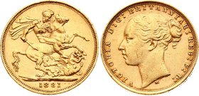 Great Britain 1 Sovereign 1881 M (Australia)
KM# 7; Gold 7,98 g.; Melbourne Mint. AUNC; Mint lustre; Fine collectible sample