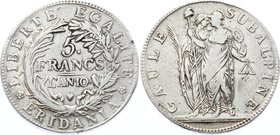 Italian States Subalpine Republic 5 Francs L’an 10 Herz
C# 4; Gaule Subalpine 1801 5 Francs, Mintage 33000, VF+