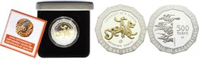 Kazakhstan 500 Tenge 2008
KM# 101; Silver Proof; Mintage 5,000; The Gold of Nomads Series - Fragment of a Diadem; With Original Box & Certificate