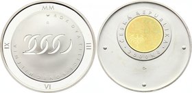 Czech Republic 2000 Korun 2000 Millenium
KM# 44; Silver (.999), 31.1g. Gold (.999) - 3.1g; Proof. 3000 Mintage!!!