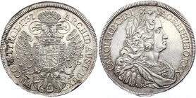 Holy Roman Empire Thaler 1737 Wien
Dav# 1038, Her# 314; Silver, 28.75g. Karl VI (1711-1740). AR RDR Taler 1737 Wien Mint. AU-UNC, full mint luster an...