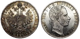 Austria 1 Florin 1860 A - Wien
KM# 2219; Silver; Prooflike