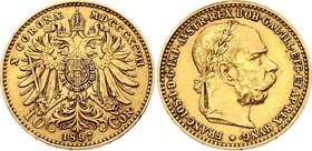 Austria 10 Corona 1897
KM# 2805; Gold (.900) 3.39g 19mm
