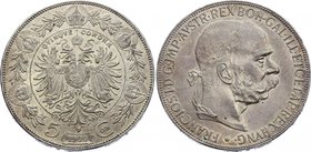 Austria 5 Corona 1900
KM# 2807; Silver; Franz Joseph I; XF Nice Toning