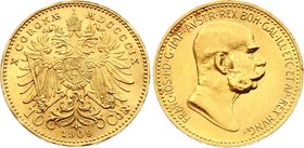 Austria 10 Corona 1909
KM# 2815; Gold (.900) 3.39g 18.95mm; Franz Joseph I