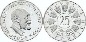 Austria 25 Schilling 1958 Rare Proof!
KM# 2884; Silver Proof; Minted Only 500 Pcs!; 100th Anniversary of Auer von Welsbach, Chemist