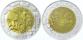Austria 25 Euro 2009 Silver-Niobium
International Year of Astronomy; Bimetallic: niobium center in silver (.900) ring • 16.5 g • ⌀ 34 mm; KM# 3174...
