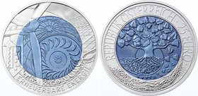 Austria 25 Euro 2010 Silver-Niobium
Renewable Energy; Bimetallic: niobium center in silver (.900) ring • 16.5 g • ⌀ 34 mm; KM# 3189